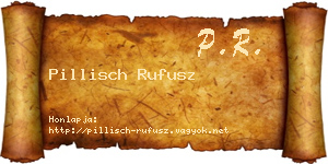 Pillisch Rufusz névjegykártya